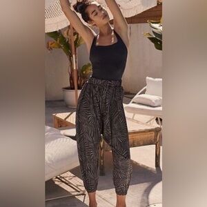 Stylish freepeople Movement Black and Gray Women's harem pant Jumpsuit size M